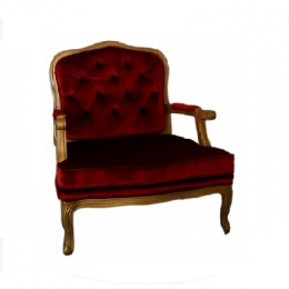 Poltrona Noel Veneza Dourada C/ Estof Vermelho  