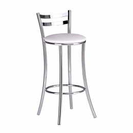 Banqueta 17 Red. Cromada H:0,68m Ass. Branco- 2ª LINHA