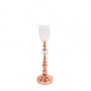 Vaso Rosê Gold C/ Cúpula de Vidro 50x10Cm- Luna