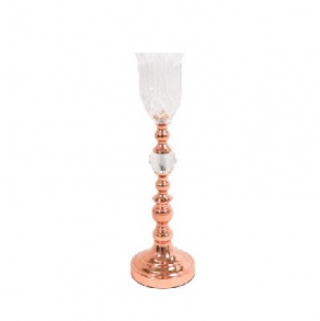 Vaso Rosê Gold C/ Cúpula de Vidro 60x10Cm- Luna