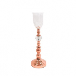 Vaso Rosê Gold C/ Cúpula de Vidro 60x10Cm- Luna