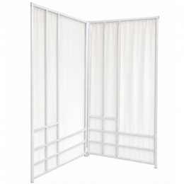 BIOMBO FERRO *BRANCO* 2 FOLHAS C/ TECIDO OXF. BRANCO 2,20X2,00M (AxL)- KIT