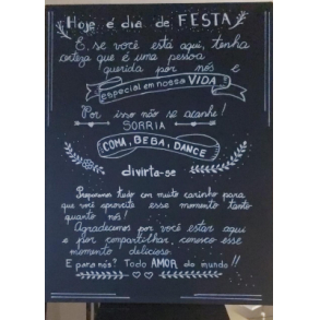 Quadro Negro (Chalkboard) 0,78x0,60M- Lettering (Dia de Festa)