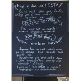 Quadro Negro (Chalkboard) 0,78x0,60M- Lettering (Dia de Festa)