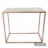 Mesa Ferro ROSE GOLD Industrial Tampo Madeira Naval 80x80 H:80cm- Linha Assimétricas