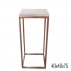 Mesa Ferro ROSE GOLD  Industrial Tampo Madeira Naval 40x40 H:75cm- Linha Assimétricas