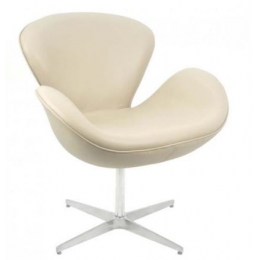 Poltrona C/ Pé Cromado Estofada Swan- Gelo