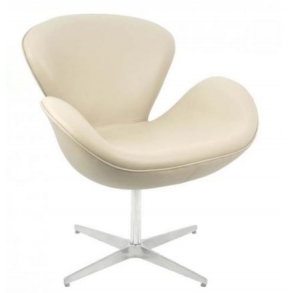 Poltrona C/ Pé Cromado Estofada Swan- Gelo